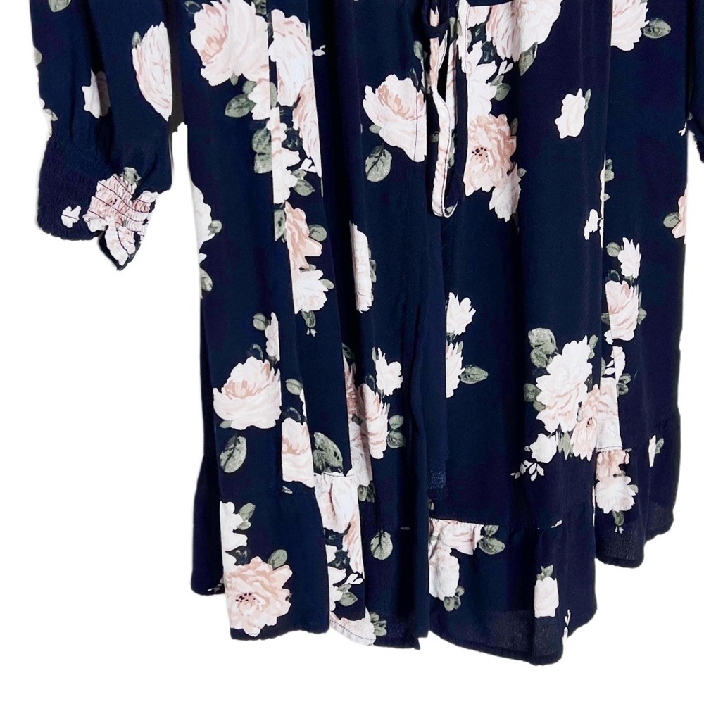 Abercrombie Tea Rose Tie Front Kimono - Size Large - Picture 3 of 7